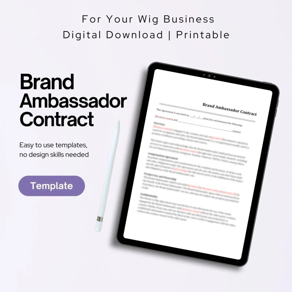 Brand Ambassador Contract Template